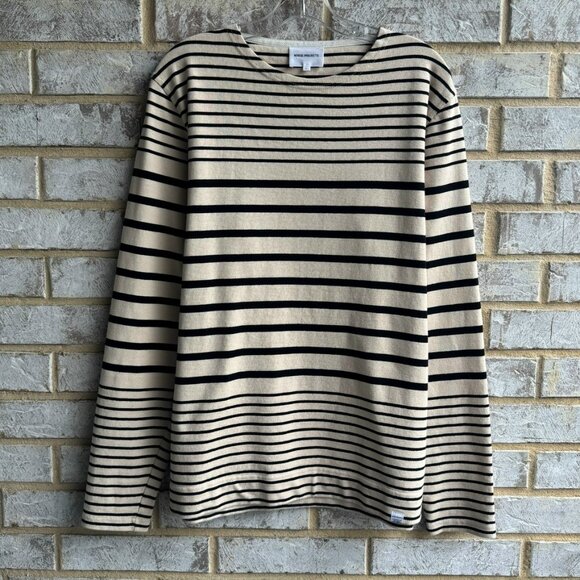 Norse Projects Black and Cream Striped Jersey - Picture 1 of 7